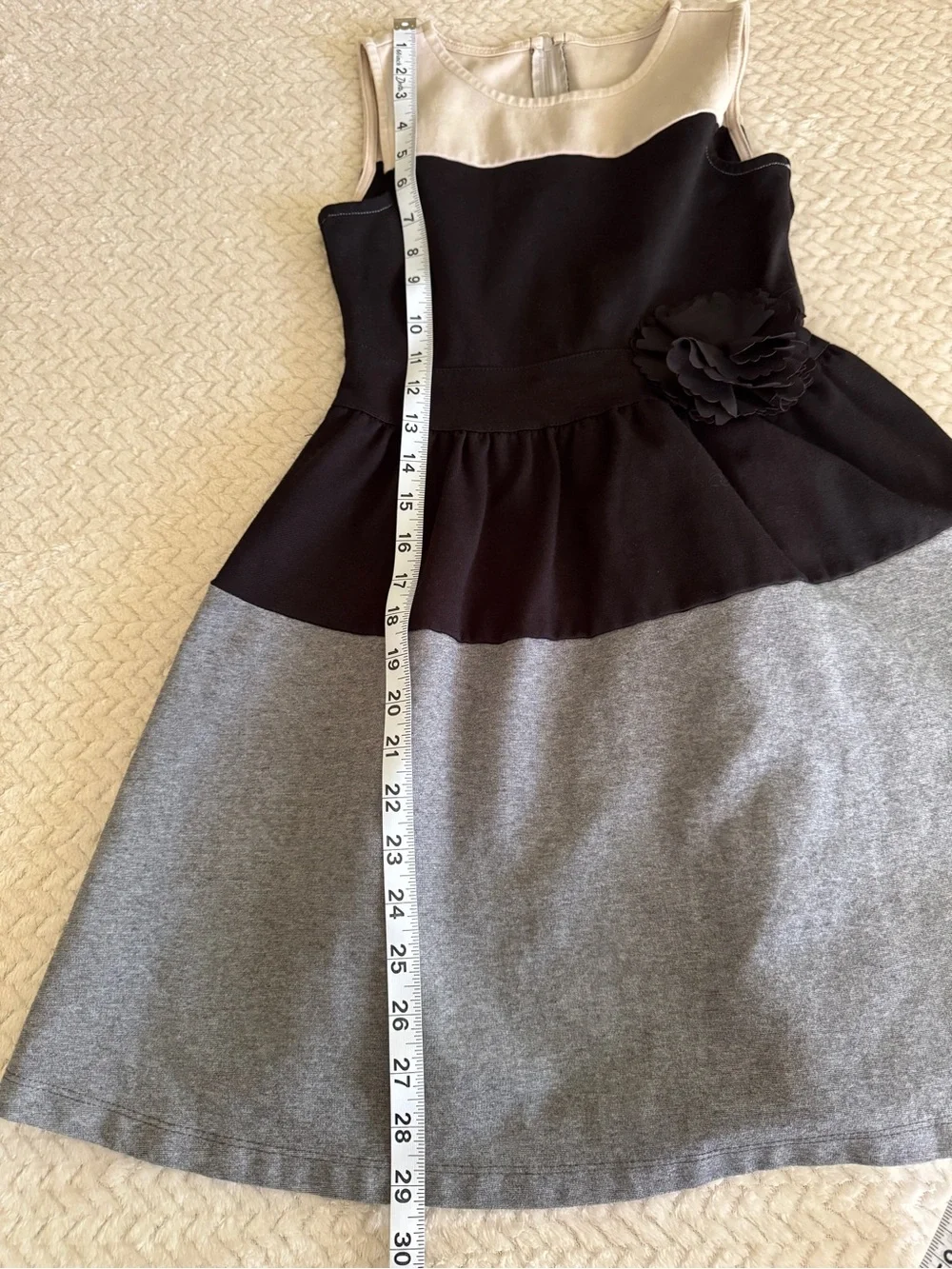 Crazy 8 Girls Colorblock Sleeveless Dress in Black, Gray, Cream Size 7/8